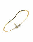 14K Yellow Gold Bracelet With 0.19 Carat Black Diamonds