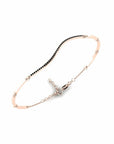 14K Rose Gold Bracelet With 0.19 Carat Black Diamonds