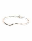 14K Rose Gold Bracelet With 0.19 Carat Black Diamonds