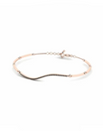 14K Rose Gold Bracelet With 0.19 Carat Black Diamonds