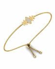 14K Yellow Gold Bracelet With 0.12 Carat White Diamonds