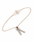 14K Rose Gold Bracelet With 0.12 Carat White Diamonds