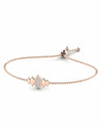 14K Rose Gold Bracelet With 0.12 Carat White Diamonds