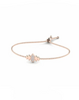 14K Rose Gold Bracelet With 0.12 Carat White Diamonds