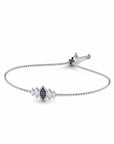 14K White Gold Bracelet With 0.12 Carat Black Diamonds