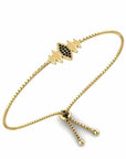 14K Yellow Gold Bracelet With 0.12 Carat Black Diamonds