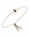 14K Rose Gold Bracelet With 0.12 Carat Black Diamonds