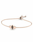 14K Rose Gold Bracelet With 0.12 Carat Black Diamonds