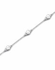 14K White Gold Bracelet With 0.07 Carat White Diamonds and 0.60 Carat Natural Pearl