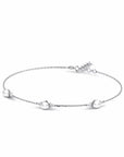 14K White Gold Bracelet With 0.07 Carat White Diamonds and 0.60 Carat Natural Pearl