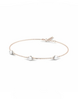 14K Rose Gold Bracelet With 0.07 Carat White Diamonds and 0.60 Carat Natural Pearl