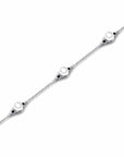 14K White Gold Bracelet With 0.07 Carat Black Diamonds and 0.60 Carat Natural Pearl