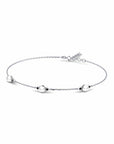 14K White Gold Bracelet With 0.07 Carat Black Diamonds and 0.60 Carat Natural Pearl