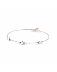 14K Rose Gold Bracelet With 0.07 Carat Black Diamonds and 0.60 Carat Natural Pearl