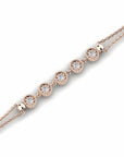 14K Rose Gold Bracelet With 0.15 Carat White Diamonds