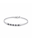 14K White Gold Bracelet With 0.15 Carat Black Diamonds