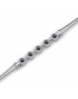 14K White Gold Bracelet With 0.15 Carat Black Diamonds