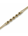 14K Yellow Gold Bracelet With 0.15 Carat Black Diamonds