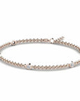 14K Rose Gold Bracelet With 0.50 Carat White Diamonds