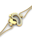 14K Yellow Gold Bracelet With 0.16 Carat White Diamonds