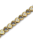 14K Yellow Gold Bracelet With 0.77 Carat White Diamonds