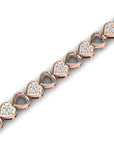 14K Rose Gold Bracelet With 0.77 Carat White Diamonds