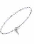 14K White Gold Bracelet With 0.22 Carat White Diamonds