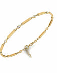 14K Yellow Gold Bracelet With 0.22 Carat White Diamonds