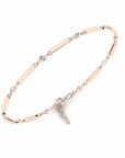 14K Rose Gold Bracelet With 0.22 Carat White Diamonds