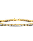 14K Yellow Gold Tennis Bracelet With 2.28 Carat White Diamonds