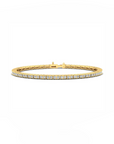 14K Yellow Gold Tennis Bracelet With 2.28 Carat White Diamonds