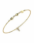 14K Yellow Gold Bracelet With 0.12 Carat White Diamonds