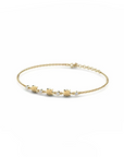 14K Yellow Gold Bracelet With 0.12 Carat White Diamonds