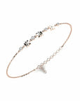 14K Rose Gold Bracelet With 0.12 Carat White Diamonds