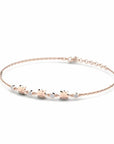 14K Rose Gold Bracelet With 0.12 Carat White Diamonds