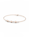 14K Rose Gold Bracelet With 0.12 Carat White Diamonds