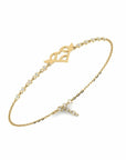 14K Gold Bracelet With 0.15 Carat White Diamonds