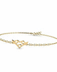 14K Gold Bracelet With 0.15 Carat White Diamonds