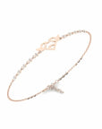 14K Rose Gold Bracelet With 0.15 Carat White Diamonds