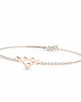 14K Rose Gold Bracelet With 0.15 Carat White Diamonds