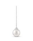 14K White gold necklace with 0.35 carat Natural Pearl and 0.01 carat White Diamond