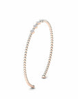 14K Rose Gold Bracelet With 0.30 Carat White Diamonds