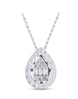 14K White gold necklace with 0.12 carat White Diamonds