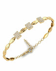 14K Gold  Bracelet With 0.30 Carat White Diamonds