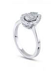 14K White gold ring with 0.12 carat White Diamonds