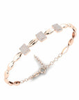 14K Rose Gold  Bracelet With 0.30 Carat White Diamonds