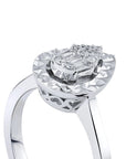 14K White gold ring with 0.12 carat White Diamonds