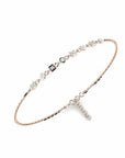 14K Rose Gold  Bracelet With 0.06 Carat White Diamonds