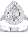 14K White gold ring with 0.12 carat White Diamonds