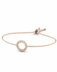 14K Rose Gold  Bracelet With 0.11 Carat White Diamonds